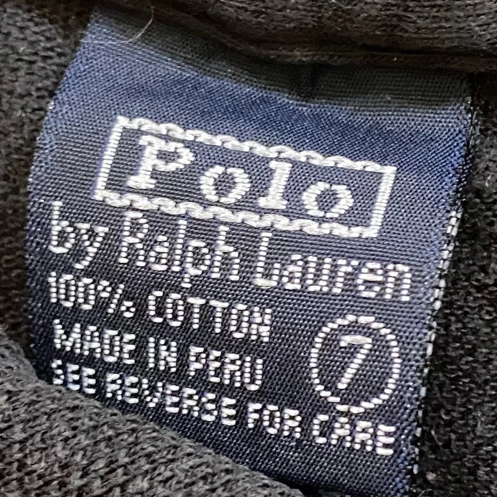 Vintage Polo Ralph Lauren Boy’s Sz 7 Iconic Black Mesh Knit‎ Polo Shirt